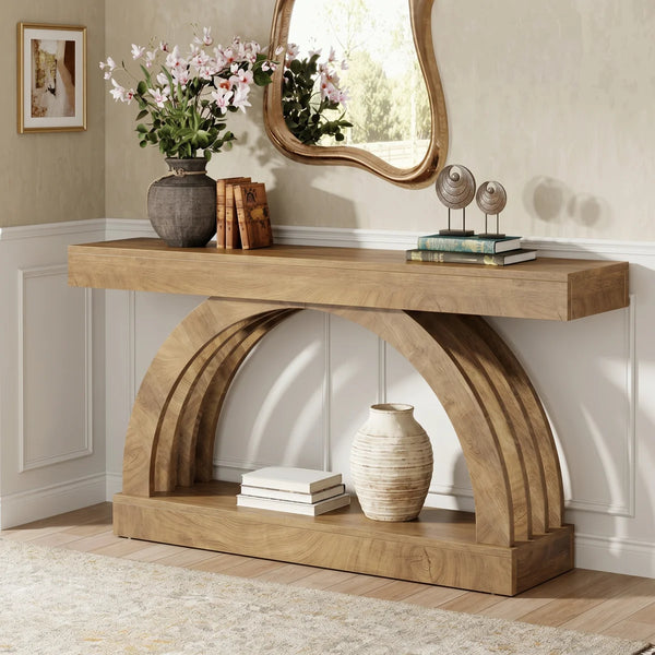 Arched Console Table for Hallway and Living Room  Wooden Bazar