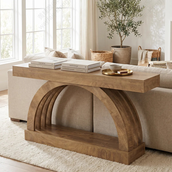 Arched Console Table for Hallway and Living Room  Wooden Bazar
