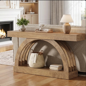 Arched Console Table for Hallway and Living Room  Wooden Bazar