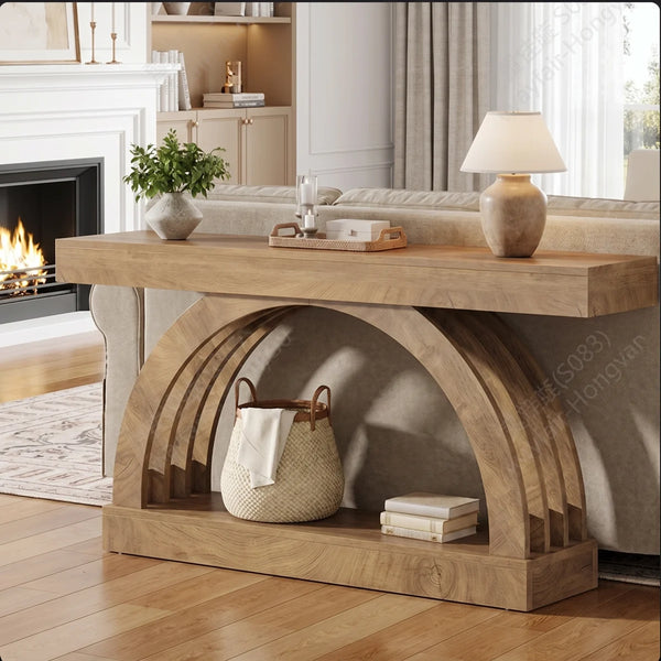 Arched Console Table for Hallway and Living Room  Wooden Bazar