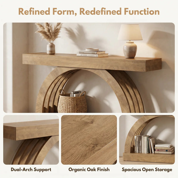 Arched Console Table for Hallway and Living Room  Wooden Bazar