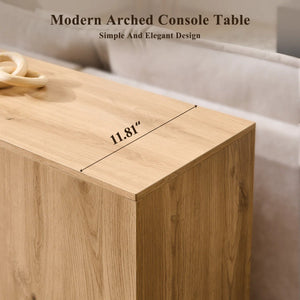 Arched Wood Console Table with 2-Tier Design for Entryway, Hallway & Living Room  Wooden Bazar