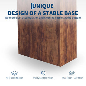 Brown Farmhouse Console Table with Wave Edge  Wooden Bazar