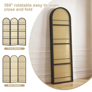 Arched Folding Room Divider with Magazine Display Racks  Wooden Bazar