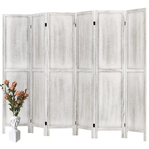 Folding Room Divider Screen with Solid Wood Frame Adjustable Privacy Partition  Wooden Bazar