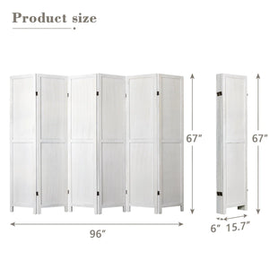 Folding Room Divider Screen with Solid Wood Frame Adjustable Privacy Partition  Wooden Bazar