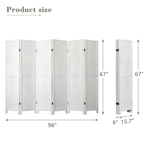 Folding Room Divider Screen with Solid Wood Frame Adjustable Privacy Partition  Wooden Bazar