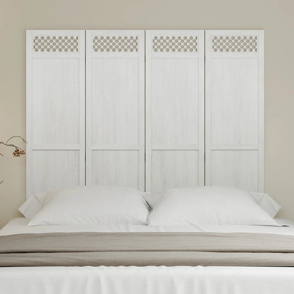 Rustic Wooden Folding Room Divider with Lattice Privacy Screen   Wooden Bazar