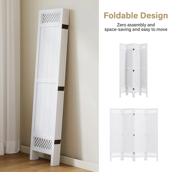 Rustic Wooden Folding Room Divider with Lattice Privacy Screen   Wooden Bazar