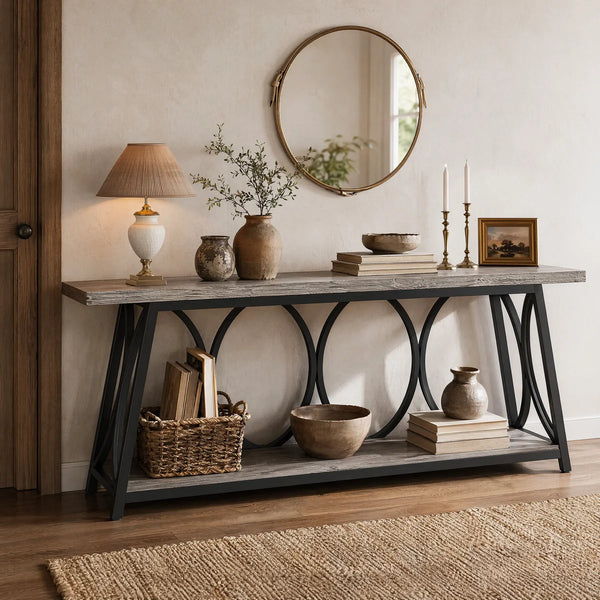 Extra-Long Console Table for Entryway, Living Room & Hallway  Wooden Bazar