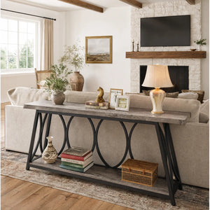 Extra-Long Console Table for Entryway, Living Room & Hallway  Wooden Bazar