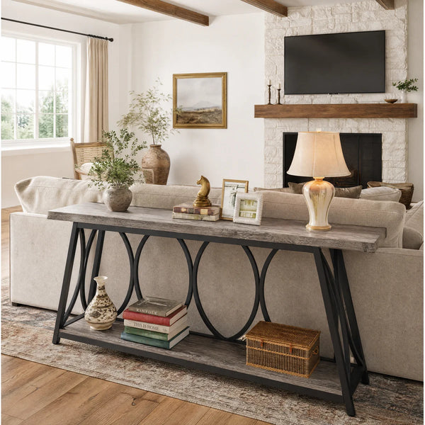 Extra-Long Console Table for Entryway, Living Room & Hallway  Wooden Bazar