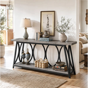 Extra-Long Console Table for Entryway, Living Room & Hallway  Wooden Bazar