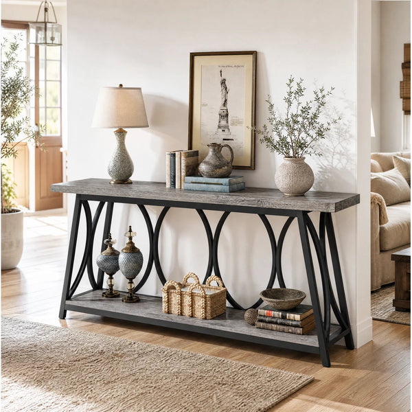 Extra-Long Console Table for Entryway, Living Room & Hallway  Wooden Bazar