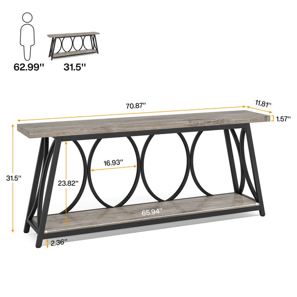 Extra-Long Console Table for Entryway, Living Room & Hallway  Wooden Bazar