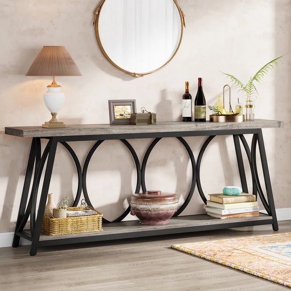 Extra-Long Console Table for Entryway, Living Room & Hallway  Wooden Bazar