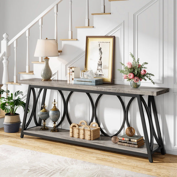 Extra-Long Console Table for Entryway, Living Room & Hallway  Wooden Bazar