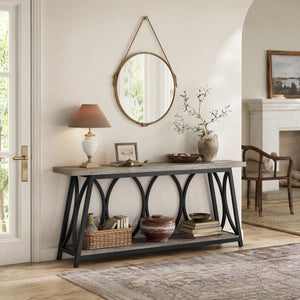 Extra-Long Console Table for Entryway, Living Room & Hallway  Wooden Bazar