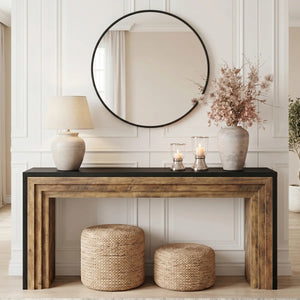Long Console Table for Entryway, Hallway & Living Room | Modern Sofa Table  Wooden Bazar