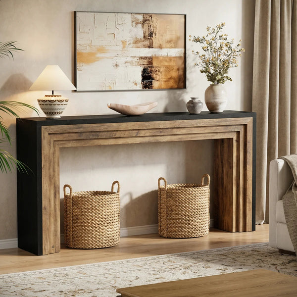 Long Console Table for Entryway, Hallway & Living Room | Modern Sofa Table  Wooden Bazar