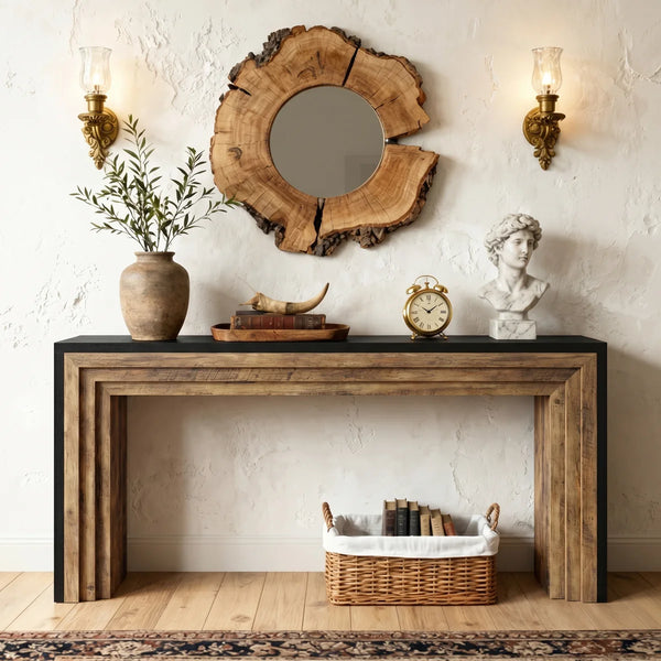 Long Console Table for Entryway, Hallway & Living Room | Modern Sofa Table  Wooden Bazar
