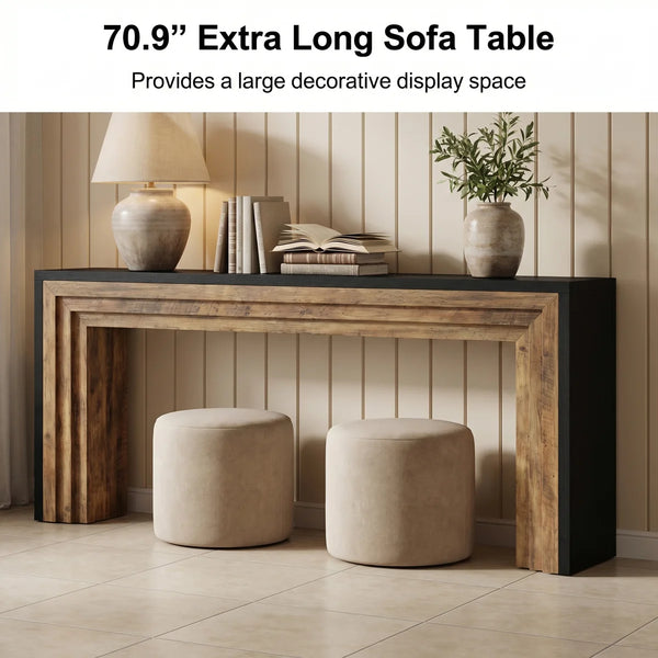 Long Console Table for Entryway, Hallway & Living Room | Modern Sofa Table  Wooden Bazar