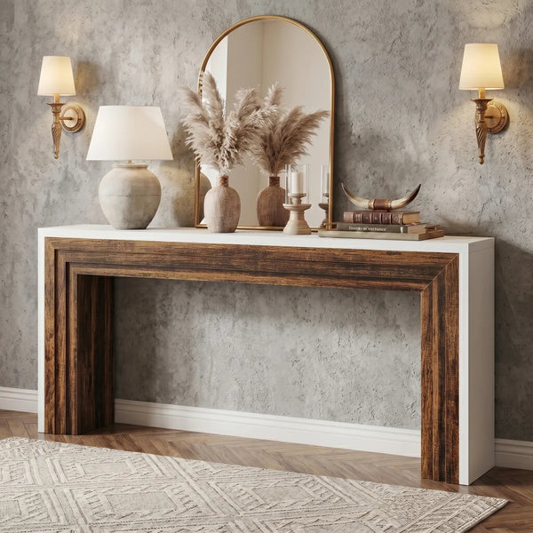 Long Console Table for Entryway, Living Room & Hallway  Wooden Bazar