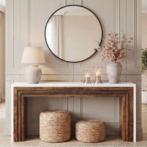 Long Console Table for Entryway, Living Room & Hallway  Wooden Bazar
