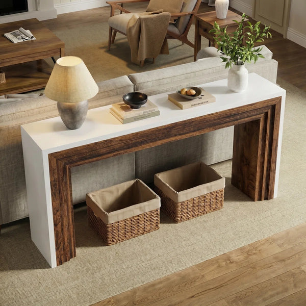 Long Console Table for Entryway, Living Room & Hallway  Wooden Bazar