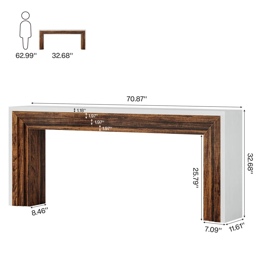 Long Console Table for Entryway, Living Room & Hallway  Wooden Bazar