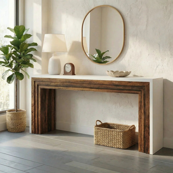 Long Console Table for Entryway, Living Room & Hallway  Wooden Bazar