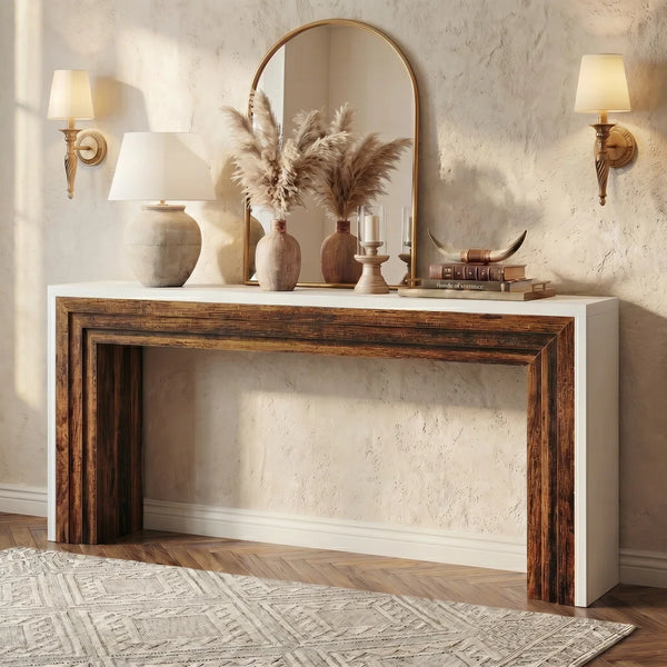Long Console Table for Entryway, Living Room & Hallway  Wooden Bazar