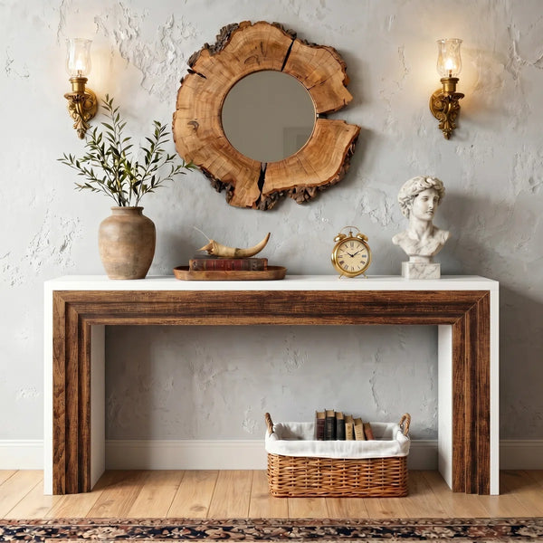 Long Console Table for Entryway, Living Room & Hallway  Wooden Bazar