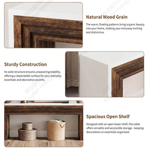 Long Console Table for Entryway, Living Room & Hallway  Wooden Bazar