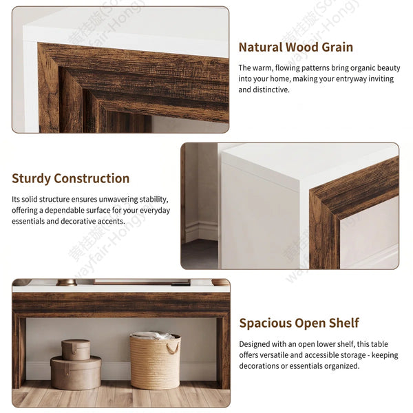 Long Console Table for Entryway, Living Room & Hallway  Wooden Bazar