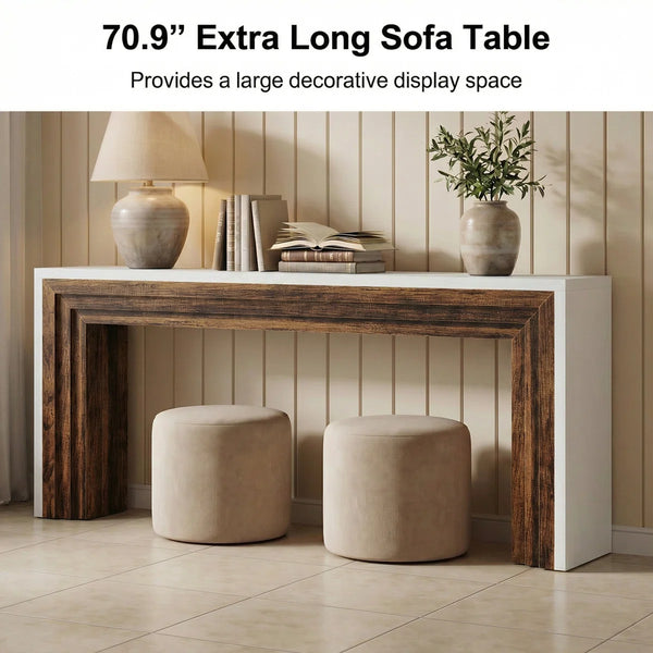 Long Console Table for Entryway, Living Room & Hallway  Wooden Bazar