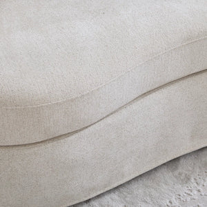 73.8" W Chenille Upholstered Slipcovered Curved Sofa  Wooden Bazar