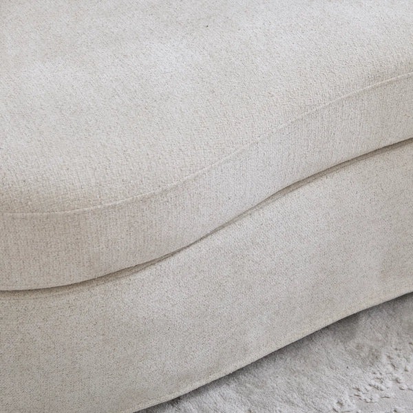 73.8" W Chenille Upholstered Slipcovered Curved Sofa  Wooden Bazar