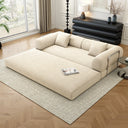 78.8" Modular Sofa Bed - 4-in-1 Convertible Design with Corduroy Fabric and High Density Sponge, Removable Cover and Fixed Frame  Wooden Bazar