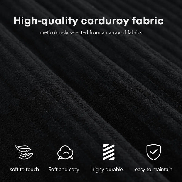 78.8" Modular Sofa Bed - 4-in-1 Convertible Design with Corduroy Fabric and High Density Sponge, Removable Cover and Fixed Frame  Wooden Bazar