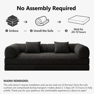78.8" Modular Sofa Bed - 4-in-1 Convertible Design with Corduroy Fabric and High Density Sponge, Removable Cover and Fixed Frame  Wooden Bazar
