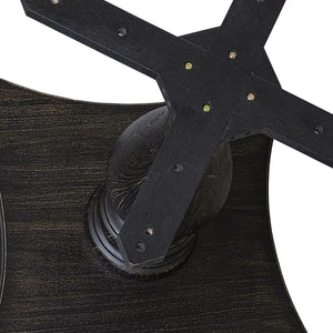 Kitchen Table Set Consists of a 48" Round Table with Pedestal and 6 Black Polyester Fabric Upholstered Chairs