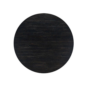 Kitchen Table Set Consists of a 48" Round Table with Pedestal and 6 Black Polyester Fabric Upholstered Chairs