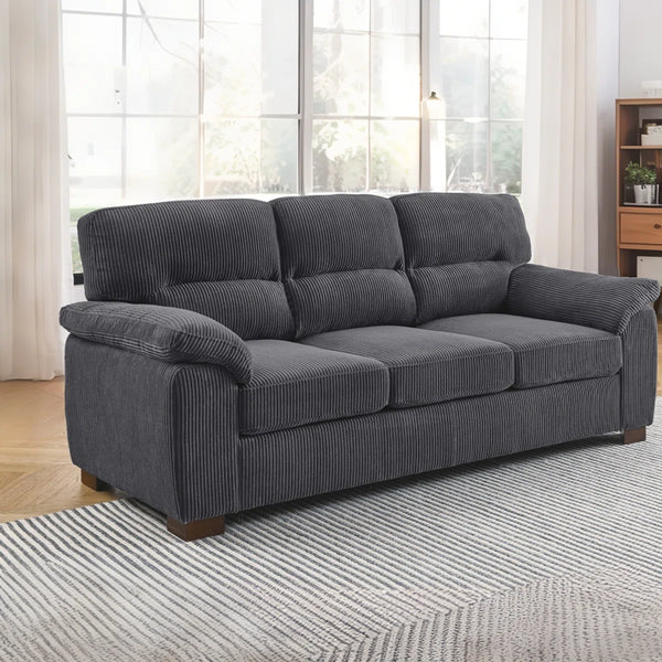 Denik 3 Seater Comfy Couches With Deep Seat For Living Room - Wooden Bazar