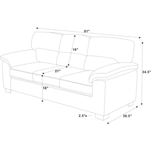 Denik 3 Seater Comfy Couches With Deep Seat For Living Room - Wooden Bazar