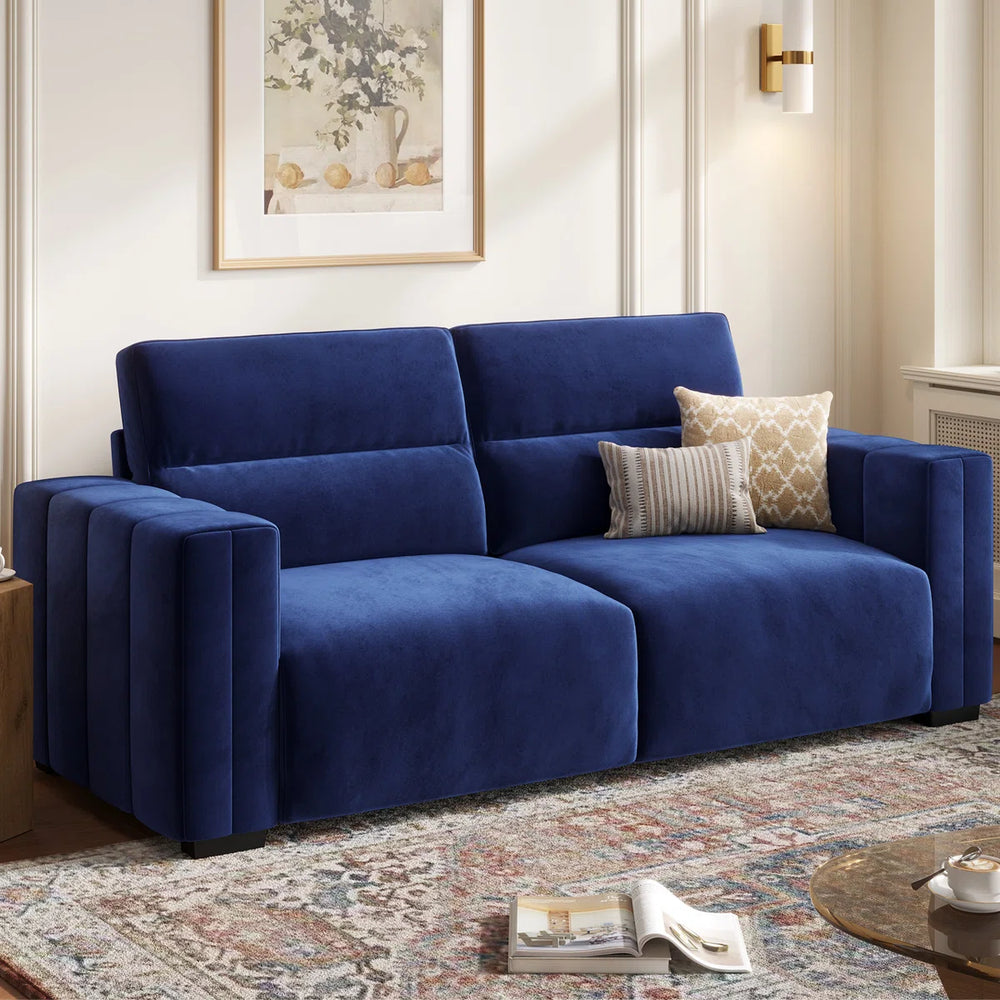 Hikky Deep Seat 2 Seater Sofa with Wooden Frame - Wooden Bazar