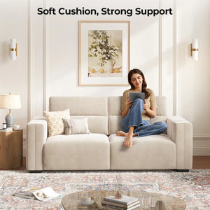 Comfy Loveseat Sofa with Deep Seat & High-Rebound Cushions
