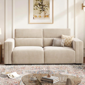 Hikky Deep Seat 2 Seater Sofa with Wooden Frame - Wooden Bazar