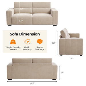 Comfy Loveseat Sofa with Deep Seat & High-Rebound Cushions