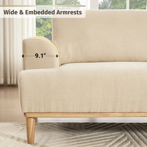 Kennick Modern Sofa Chenille Wooden Upholstered Couch
